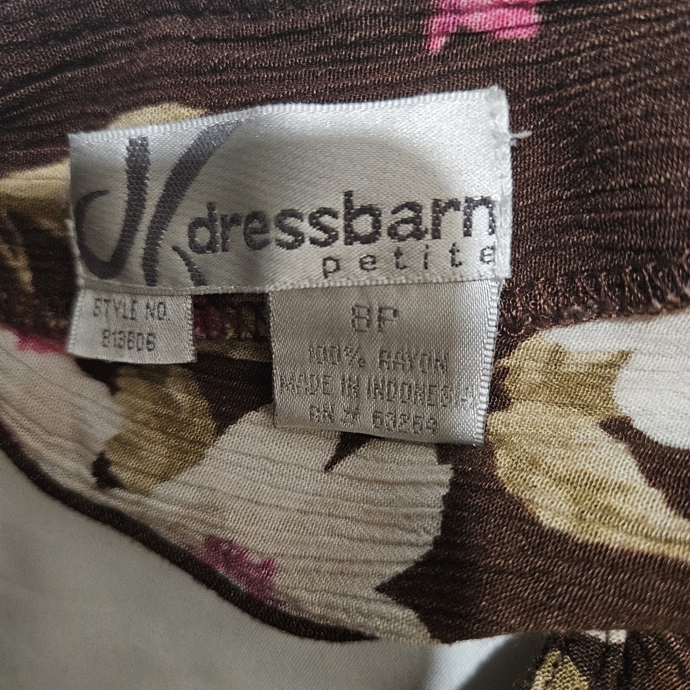 dressbarn floral dress 100% rayon size 8 petite - Picture 3 of 6